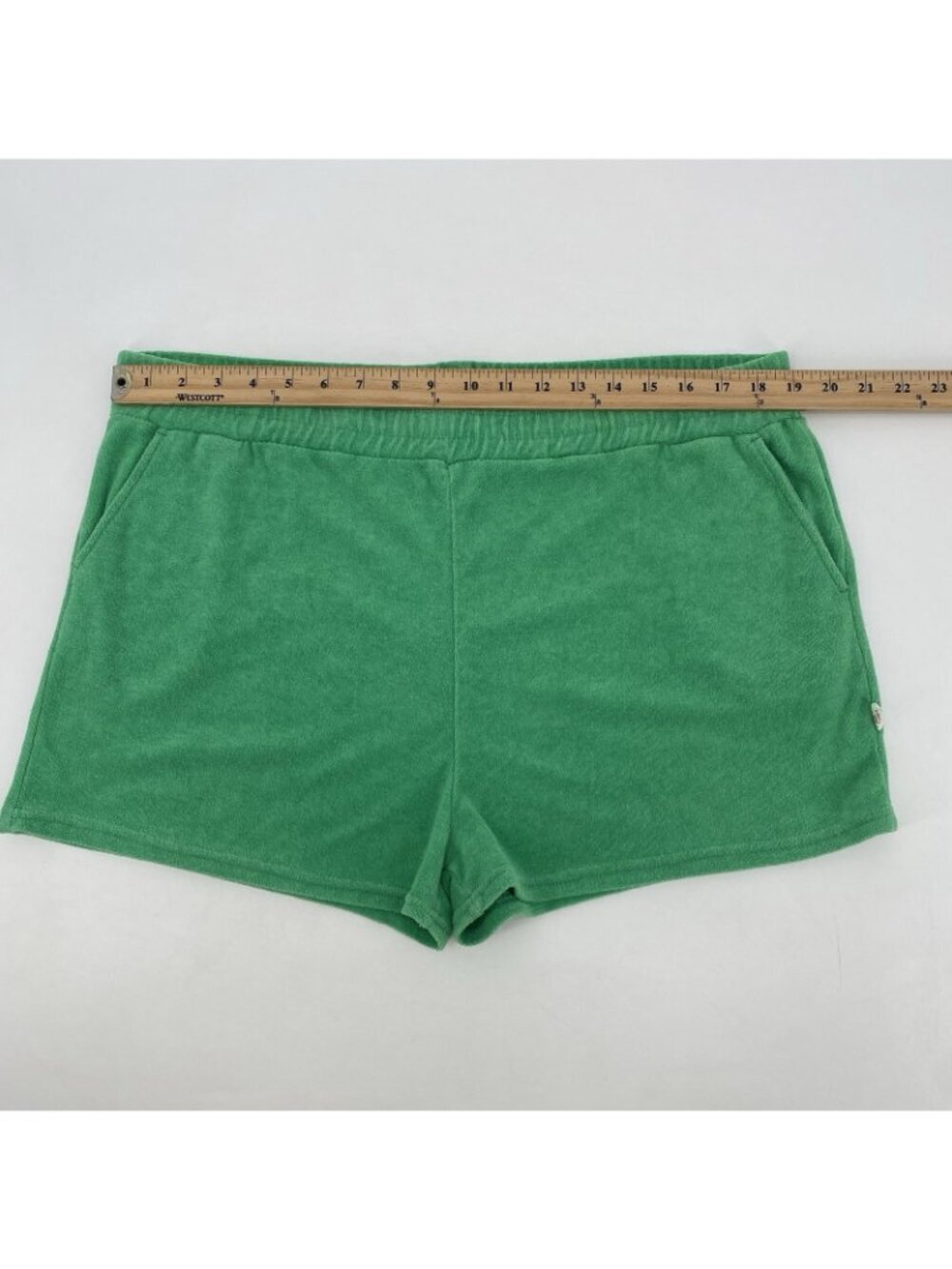 Araminta James Womens XL Terry Cruise Shorts Cotton Pockets Tropical Green - Picture 7 of 11